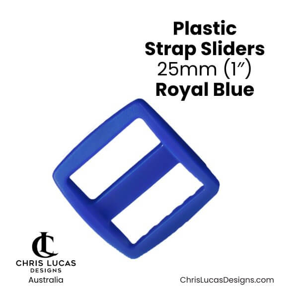 Plastic Strap Sliders 25mm Royal Blue from Chris Lucas Designs Australia