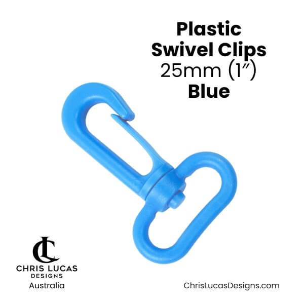 Plastic Swivel Clips 25mm Blue from Chris Lucas Designs Australia