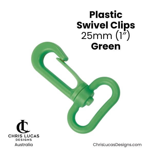 Plastic Swivel Clips 25mm Green from Chris Lucas Designs Australia