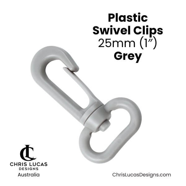 Plastic Swivel Clips 25mm Grey from Chris Lucas Designs Australia