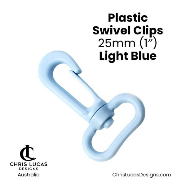 Plastic Swivel Clips 25mm Light Blue from Chris Lucas Designs Australia