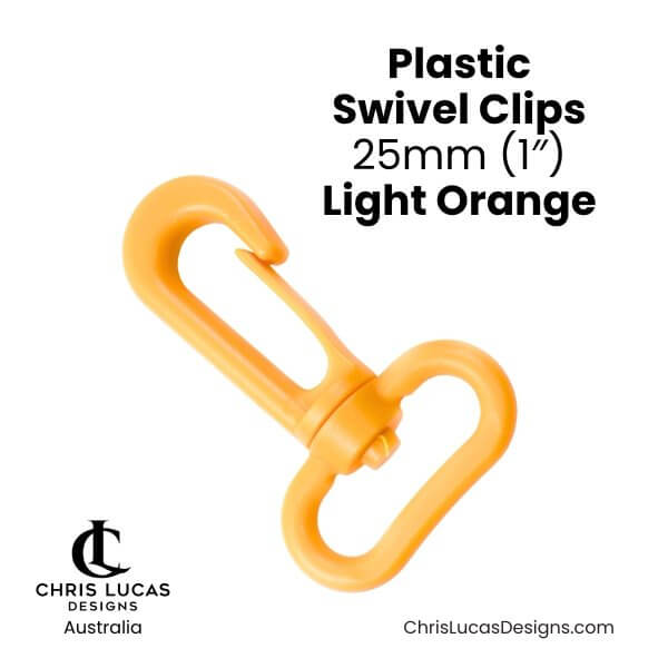 Plastic Swivel Clips 25mm Light Orange from Chris Lucas Designs Australia
