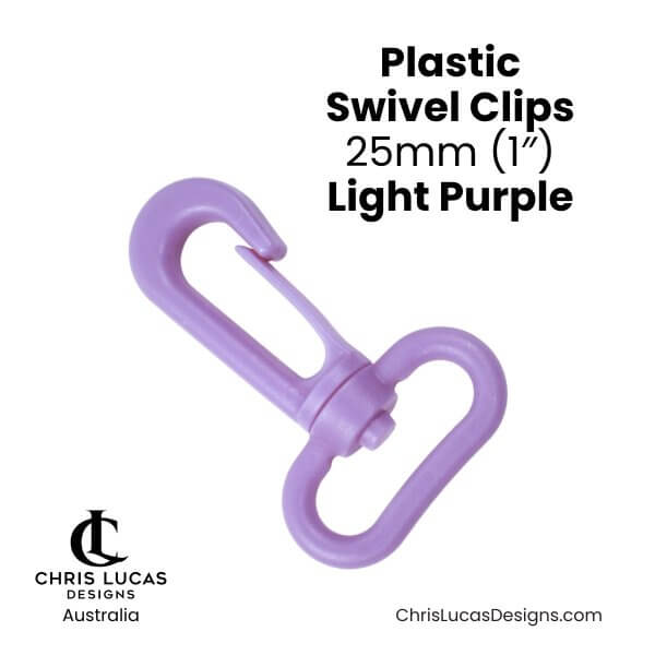 Plastic Swivel Clips 25mm Light Purple from Chris Lucas Designs Australia