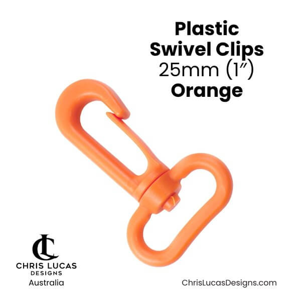 Plastic Swivel Clips 25mm Orange from Chris Lucas Designs Australia