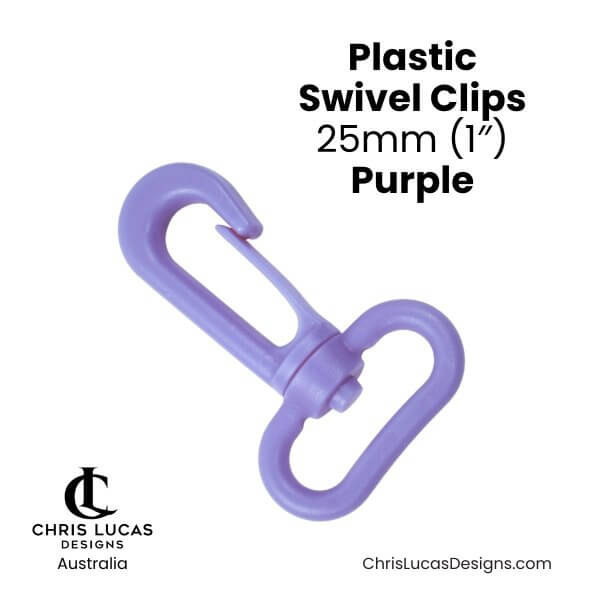 Plastic Swivel Clips 25mm Purple from Chris Lucas Designs Australia