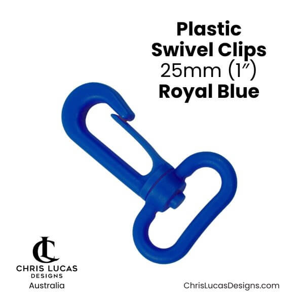 Plastic Swivel Clips 25mm Royal Blue from Chris Lucas Designs Australia