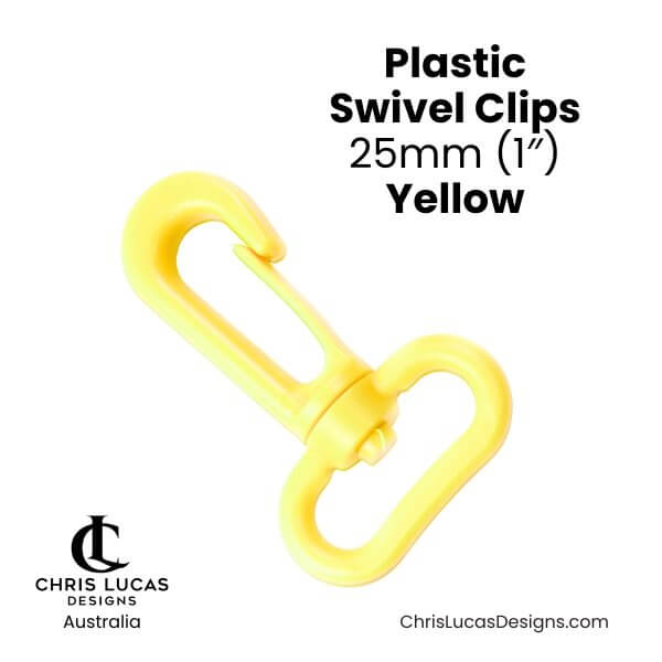 Plastic Swivel Clips 25mm Yellow from Chris Lucas Designs Australia