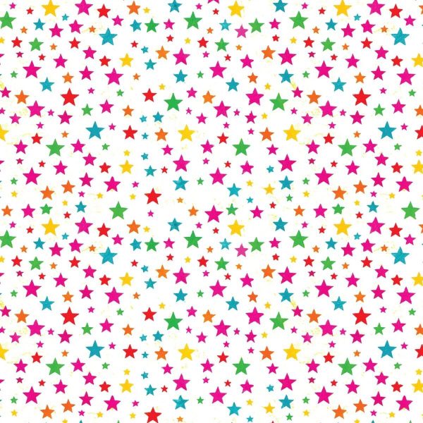 Devonstone Smile Style Painted Multi Stars Quilting Cotton Fabric
